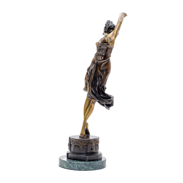 Elegant bronze sculpture of a dancer, epitomizing the Art Deco movement