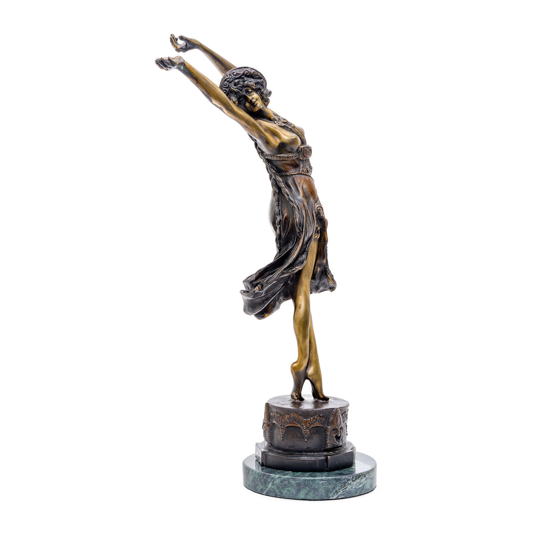 Graceful bronze figurine, a tribute to the roaring twenties' dance scene