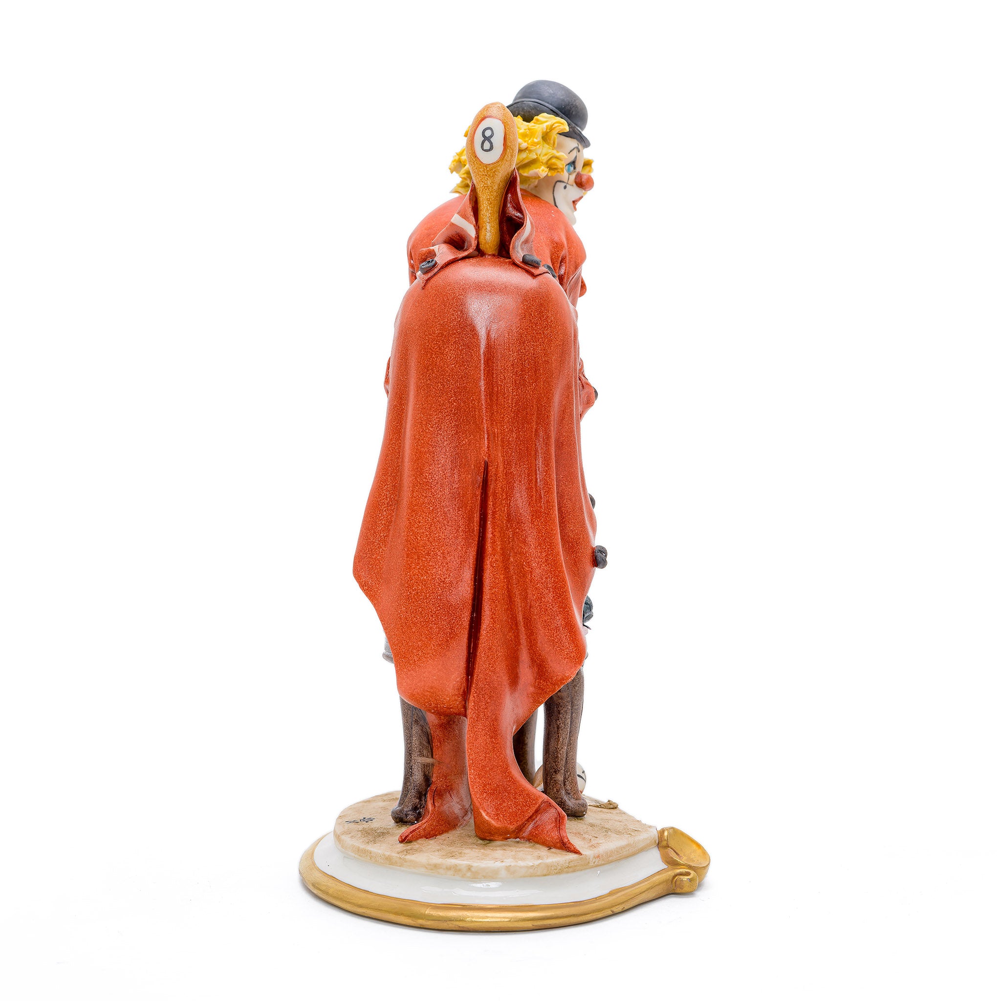 Clown with Chair Capodimonte Porcelain Figurine - Italian Ci
