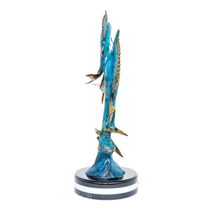 Trophy-style swordfish sculpture in bronze.