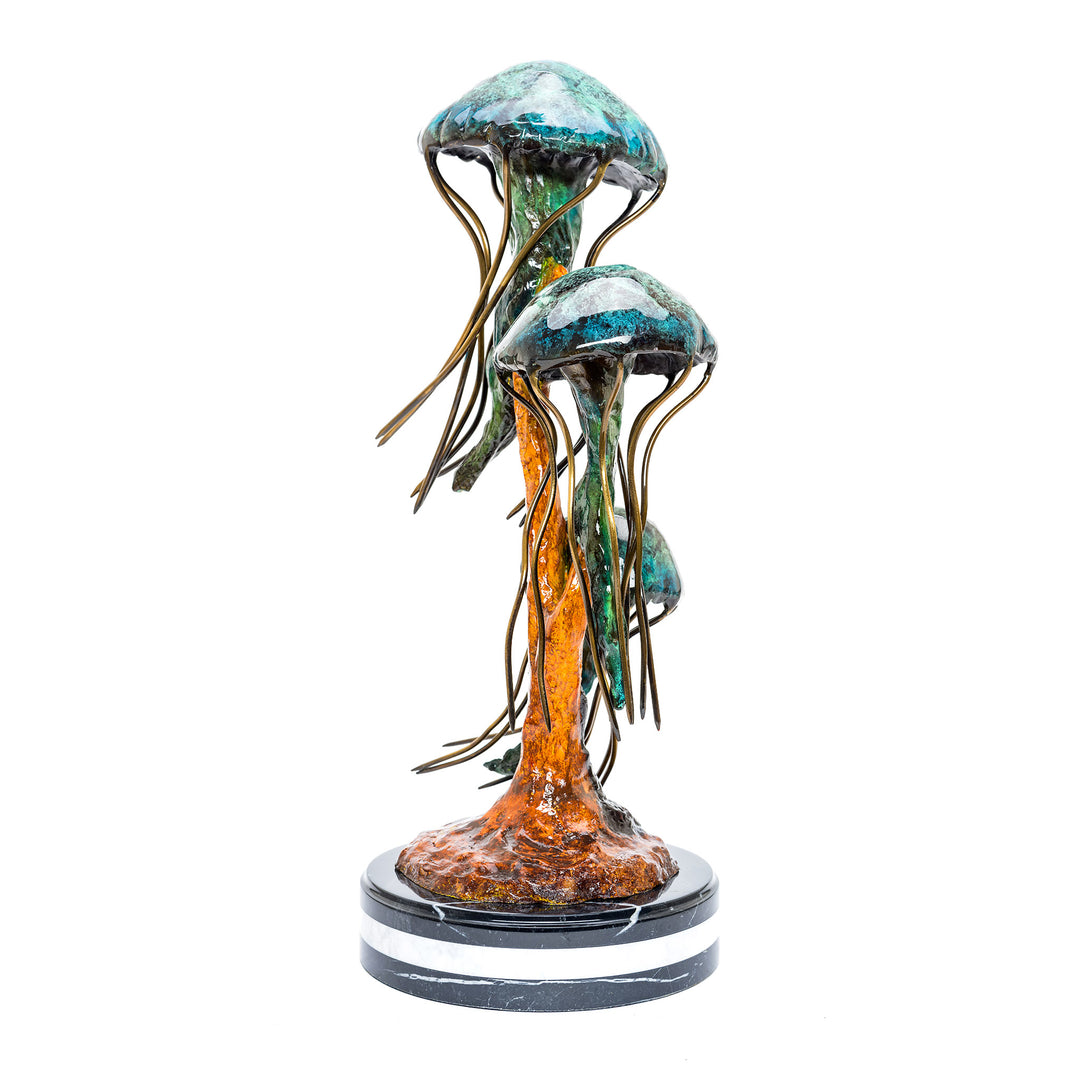 Decorative bronze sculpture of jellyfish.