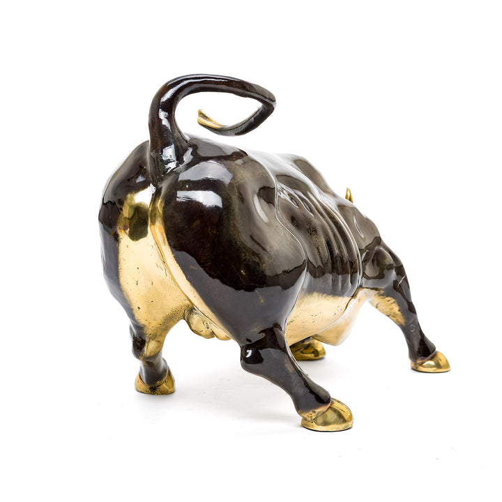 Iconic Wall Street Bull in a unique patina finish.