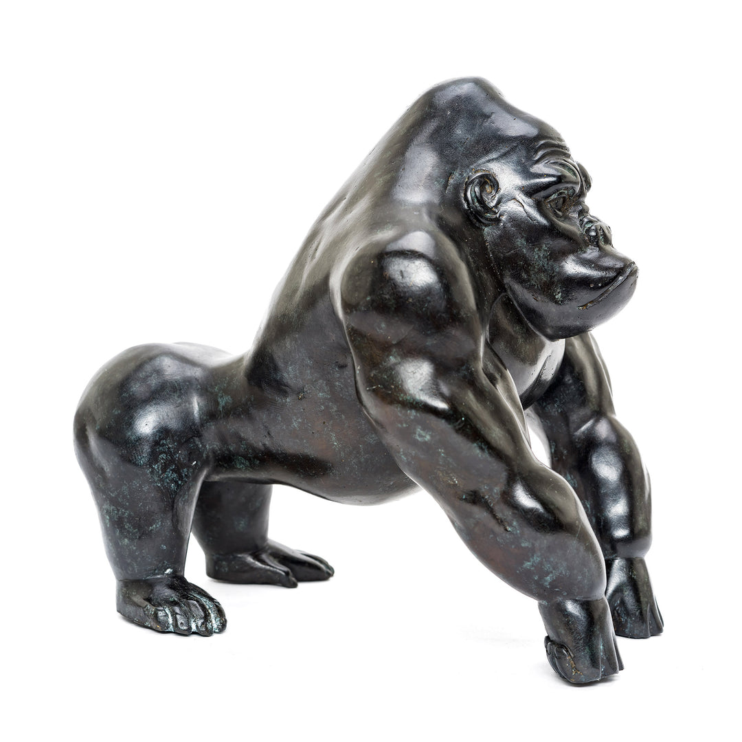 King Kong portrayed in artistic bronze.