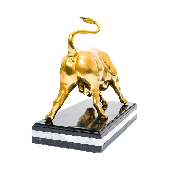 Majestic gold bull decor piece