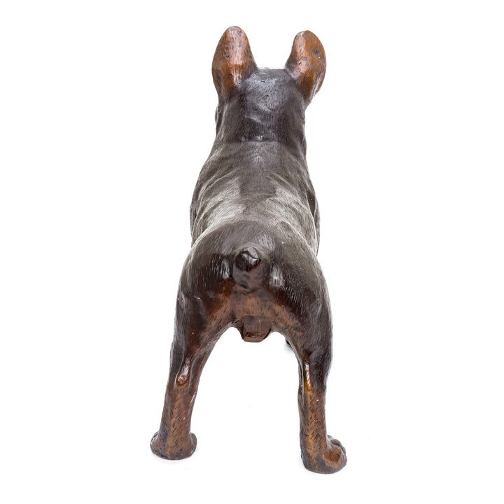 Collectible bronze bulldog with textured finish