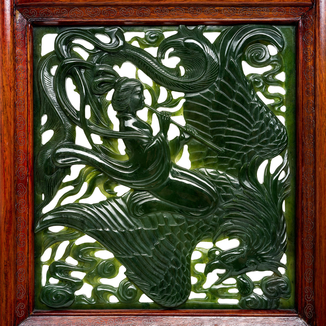 Exquisite Pair of Jade Screens