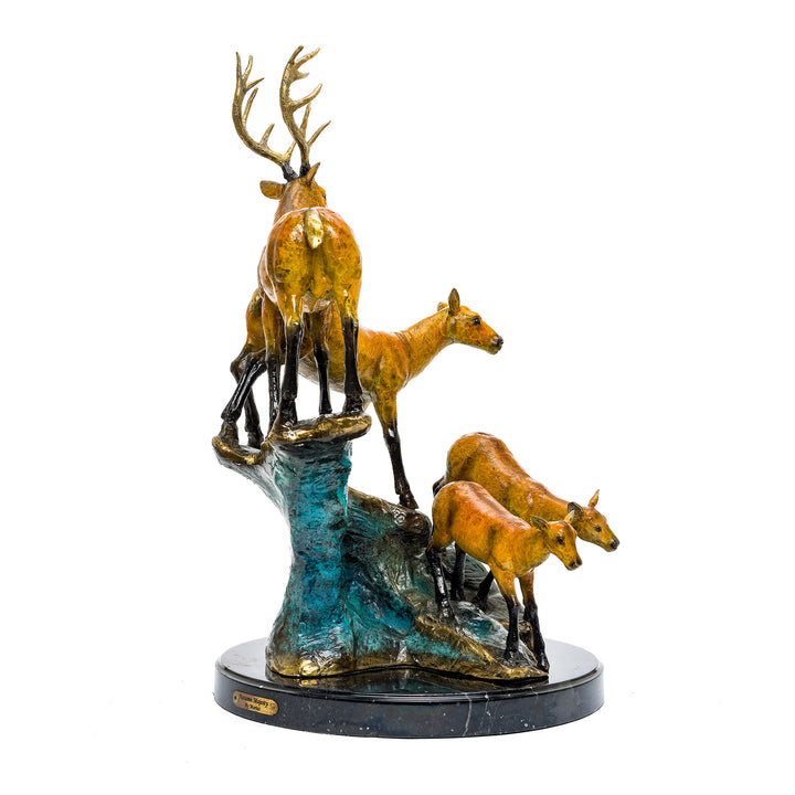 Versatile bronze deer decor for any interior style.