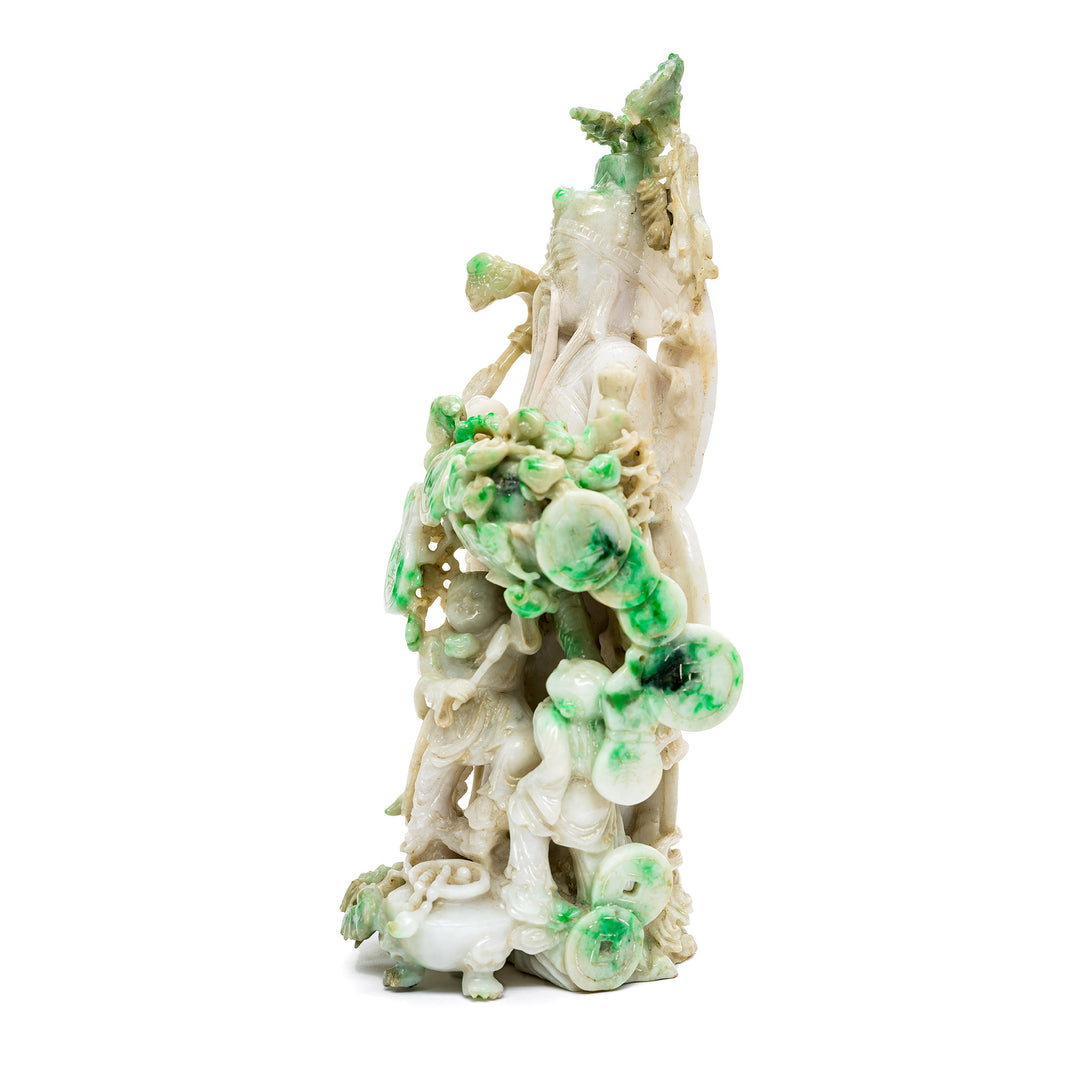 Side view of jade general sculpture