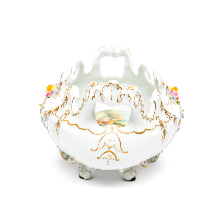 Porcelain flower bowl showcasing delicate artistry.