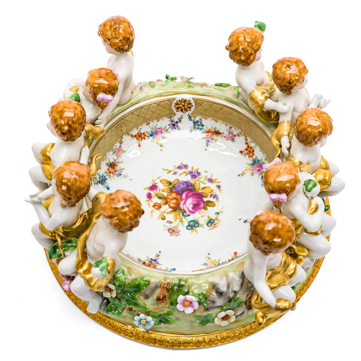 Luxurious porcelain art with cherubs and flowers