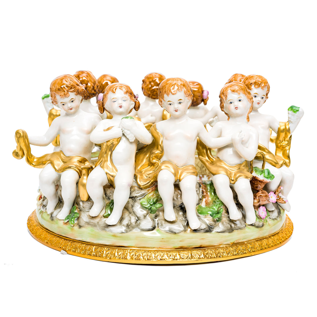 Beautiful German Dresden cherub sculpture