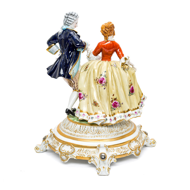 High-quality porcelain Victorian courting sculpture