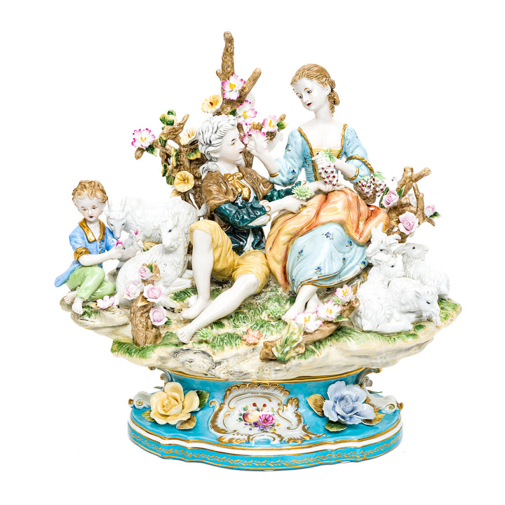 Charming German Dresden porcelain pastoral sculpture