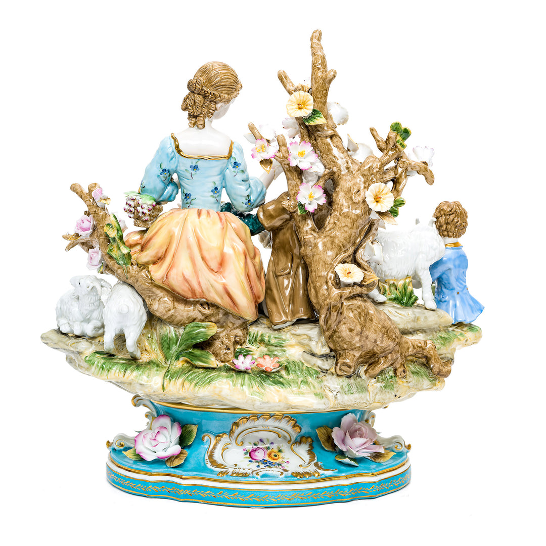 High-quality porcelain pastoral harmony sculpture