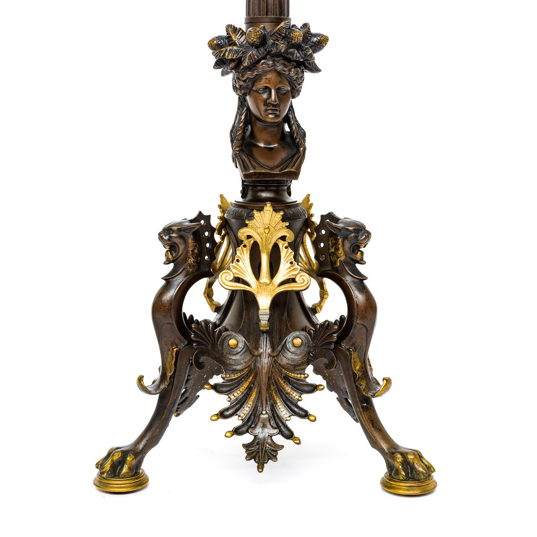 Pair Gilt Bronze Candelabras