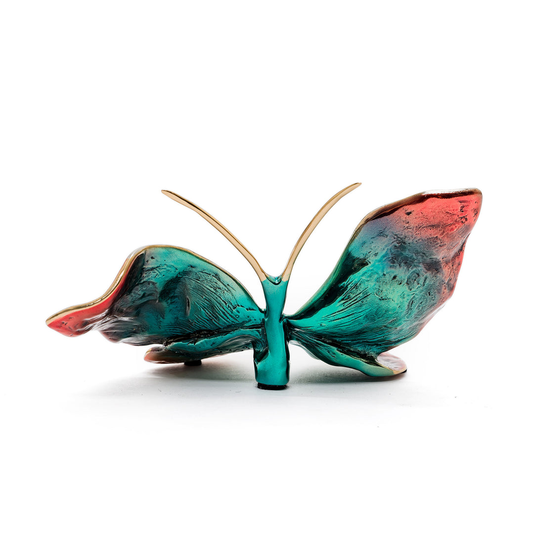 Indigo bronze butterfly with radiant metallic texture