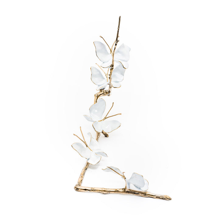Overhead view of flowing butterfly branch arrangement