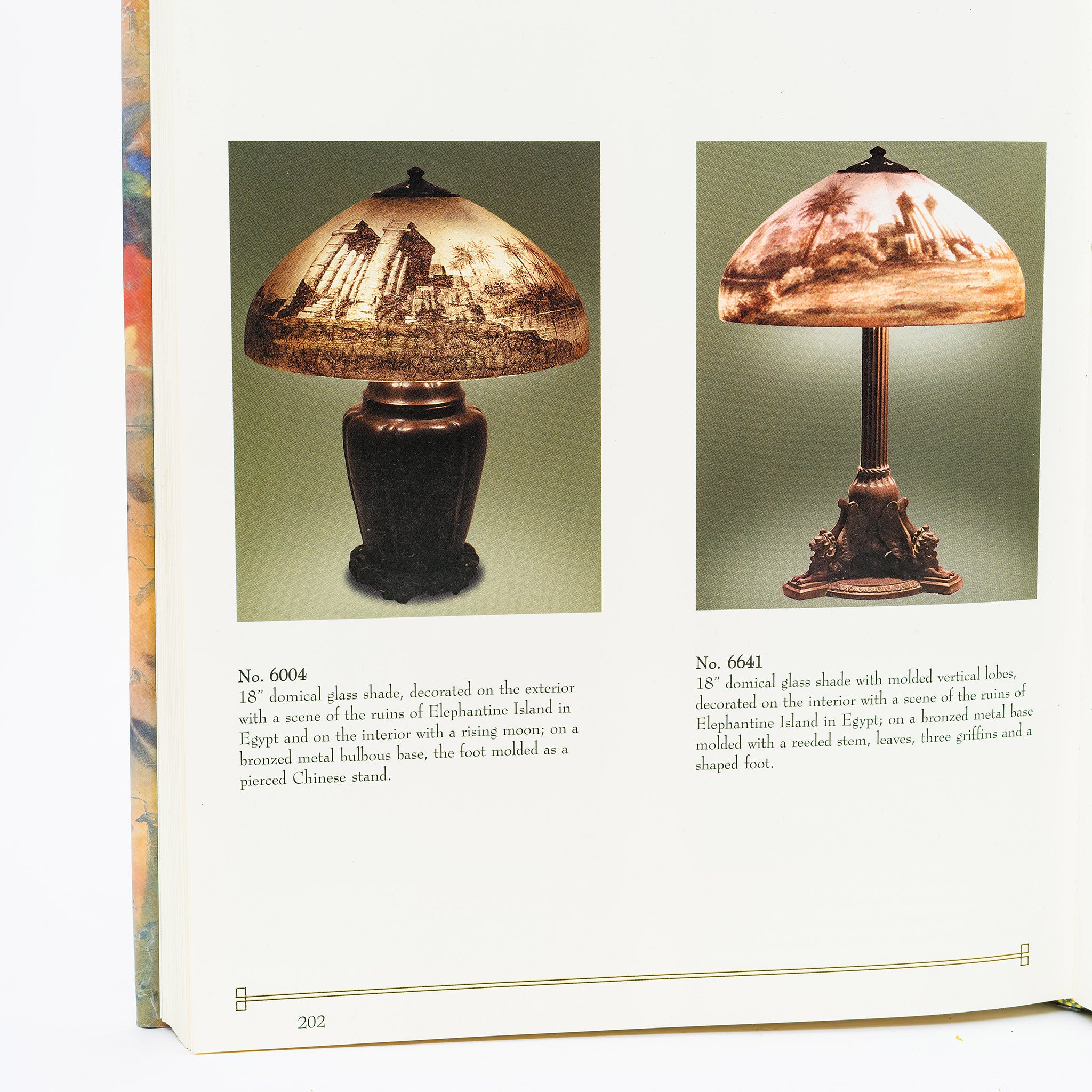 Rare Handel Elephantine Island Reverse Glass Table Lamp