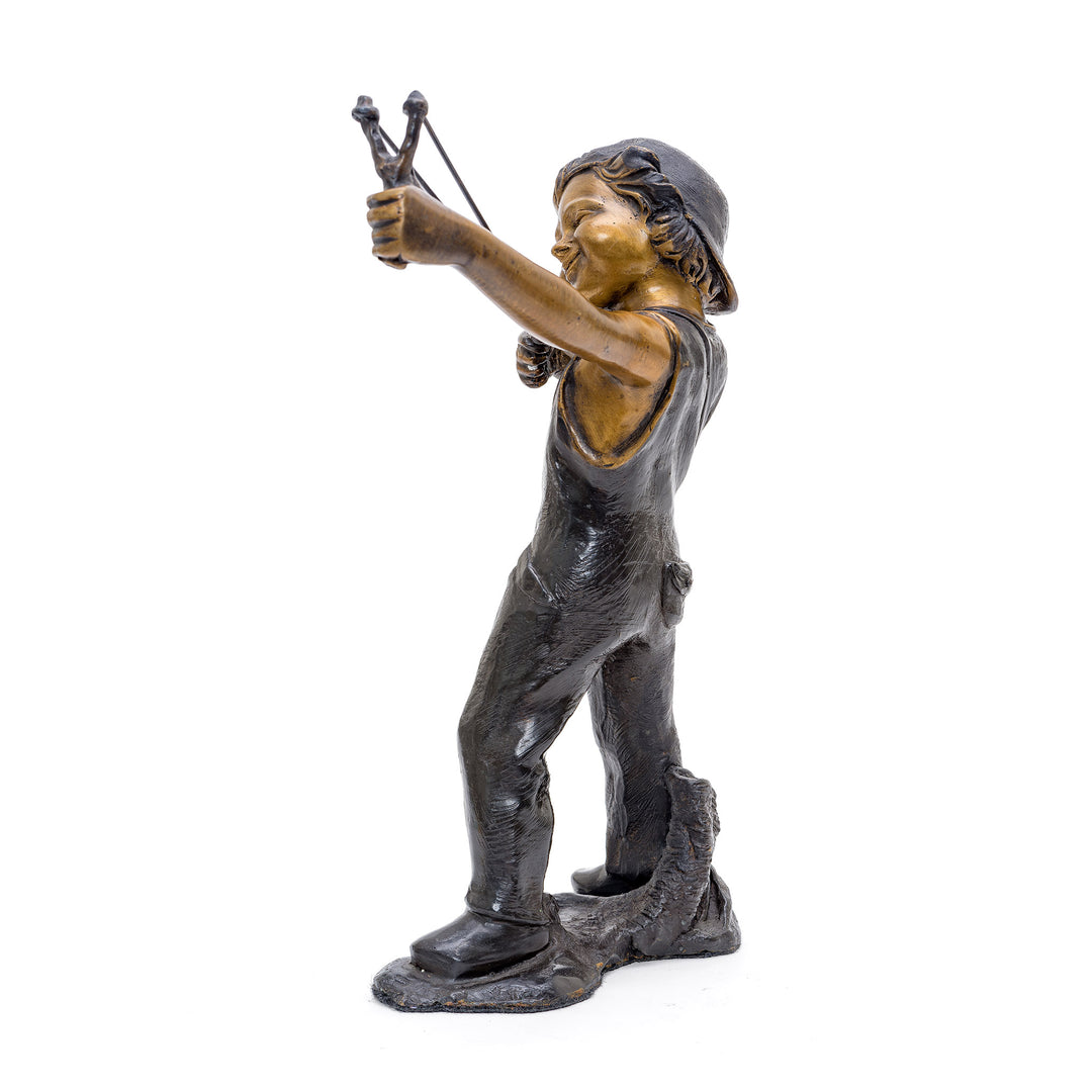 Playful Child in Bronze Art Figurine.