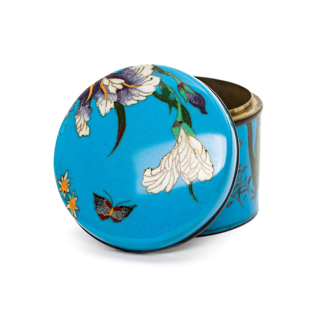 Refined Japanese cloisonné box with vibrant colors