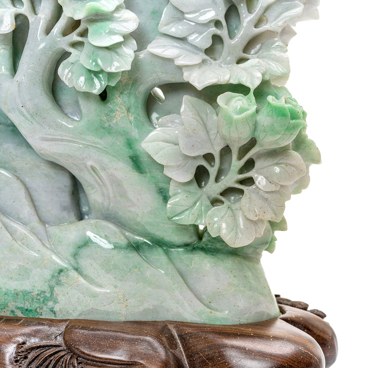 Artisanal jade depiction of mythical Phoenix for sophisticated collectors