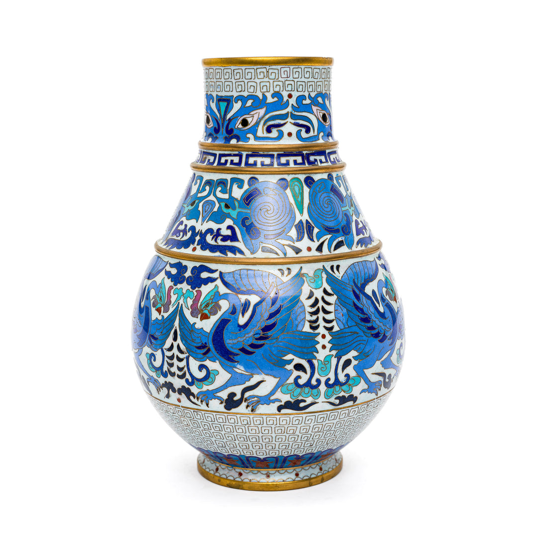 Exquisite cloisonné blue special vase with intricate patterns