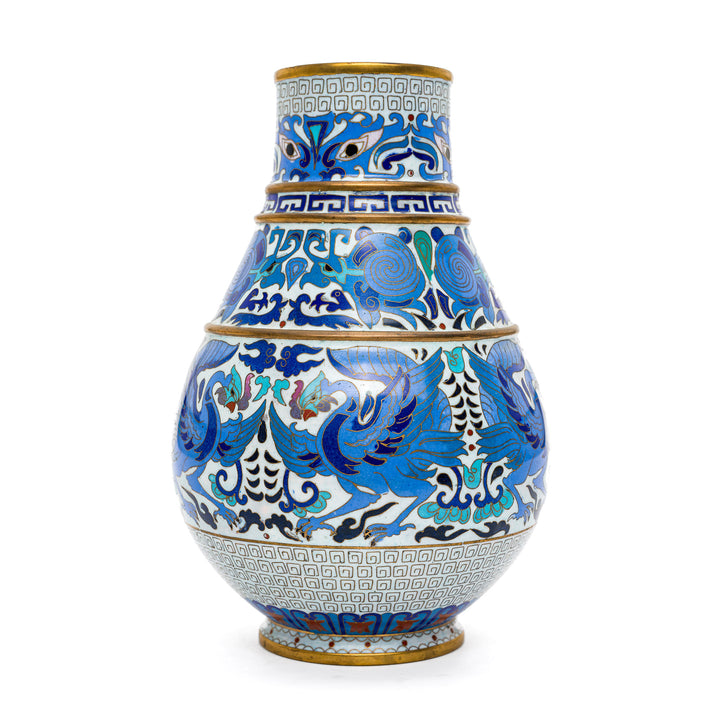 High-quality cloisonné blue special vase