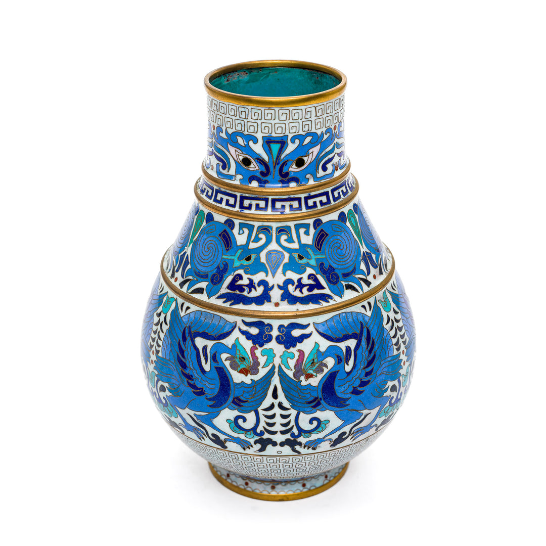 Beautiful cloisonné blue decorative piece