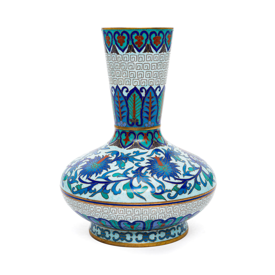 Exquisite cloisonné blue special vase with intricate patterns