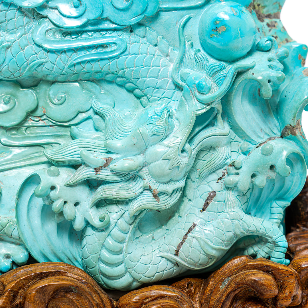Turquoise Dragon Carving