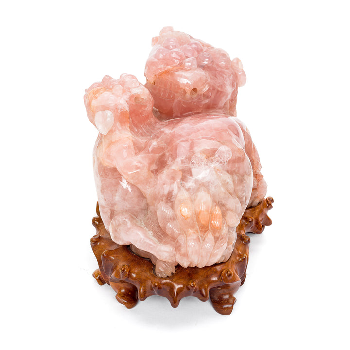 Spiritual Energy Rose Quartz Lion for Harmony and Protection.