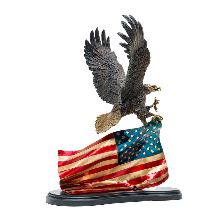 Limited edition patriotic bronze eagle artwork