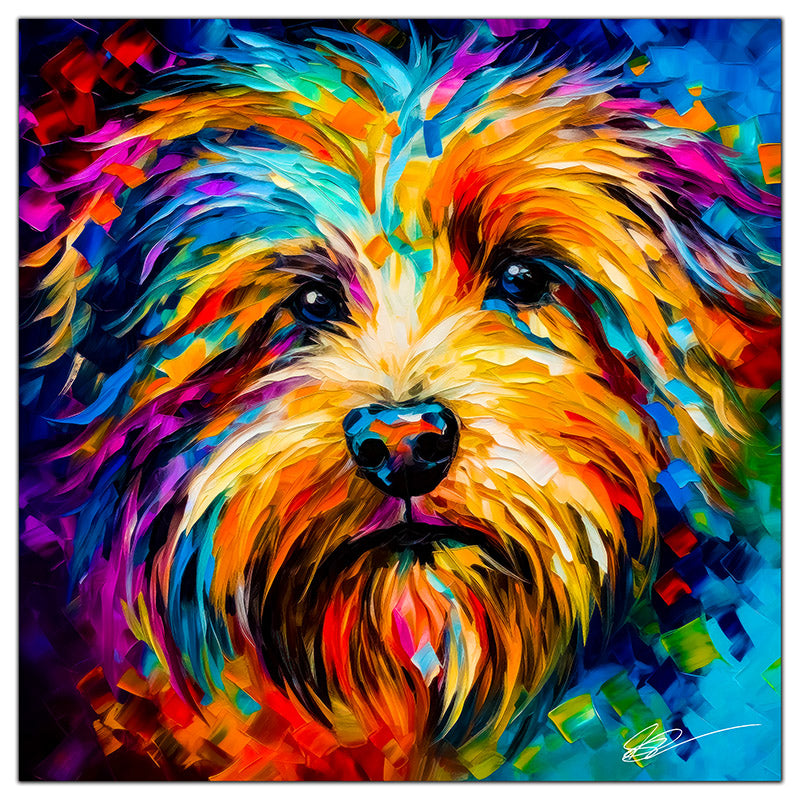 Colorful Havanese portrait in modern art style, perfect for home decor.