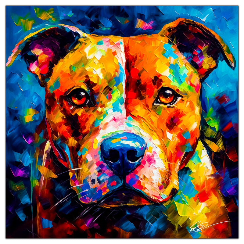 Limited Edition Pitbull 03 ChromaLuxe Metal Print | Artist-S