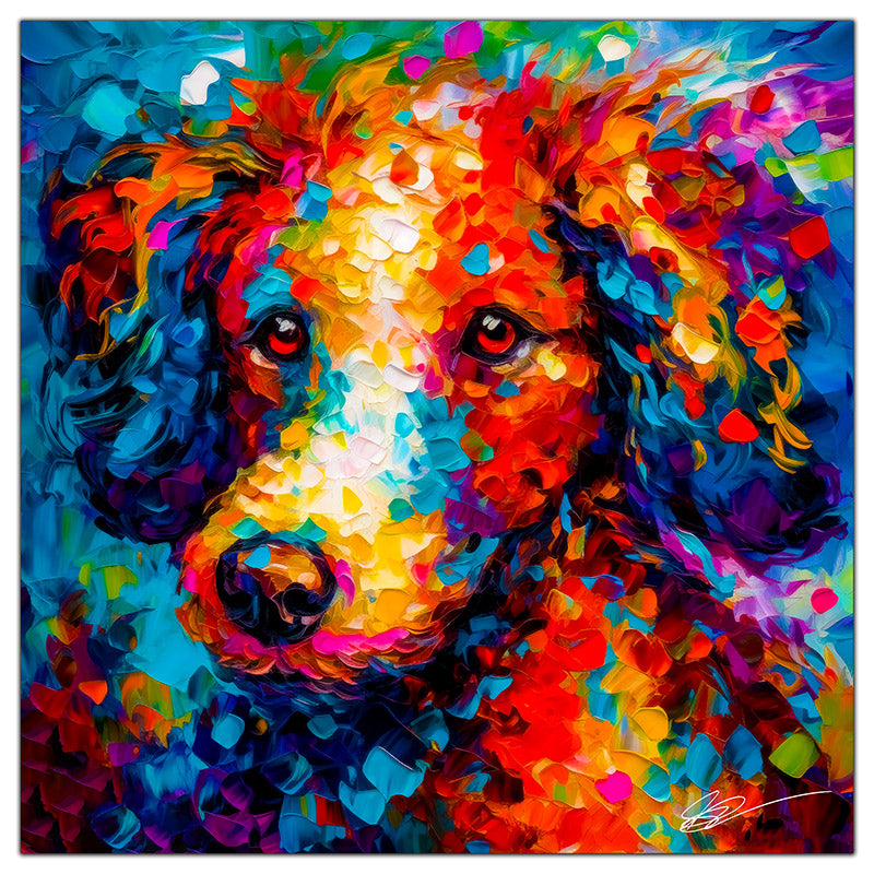 Colorful Poodle portrait in modern art style, perfect for home decor.