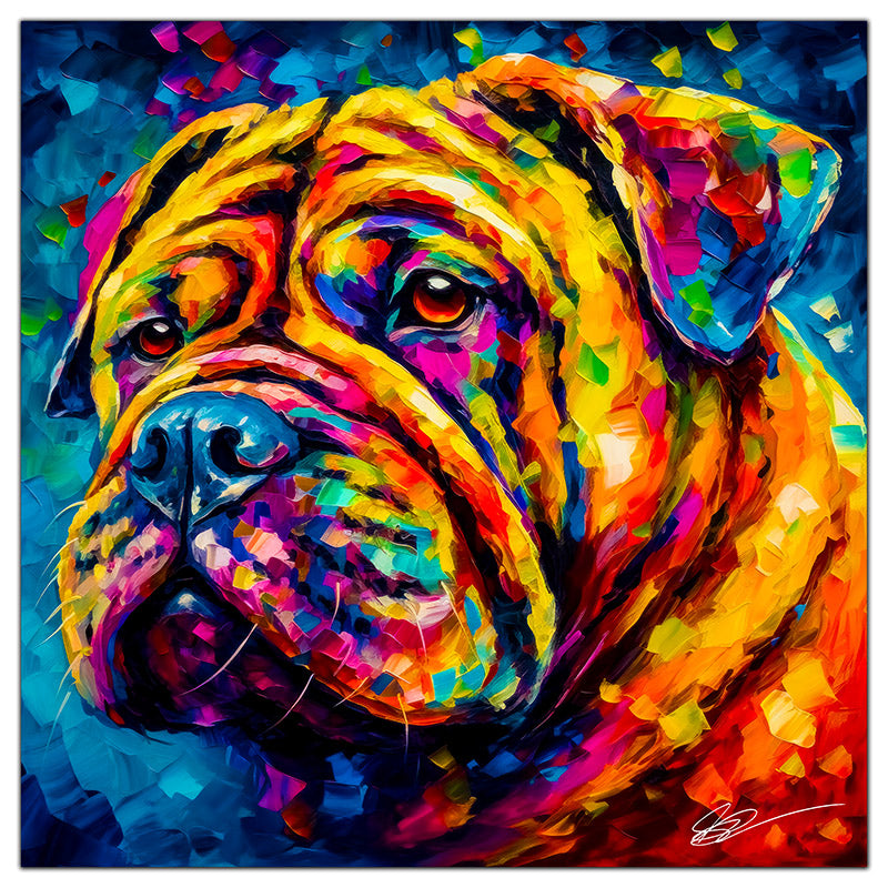 Colorful Shar-Pei portrait in modern art style, perfect for home decor.