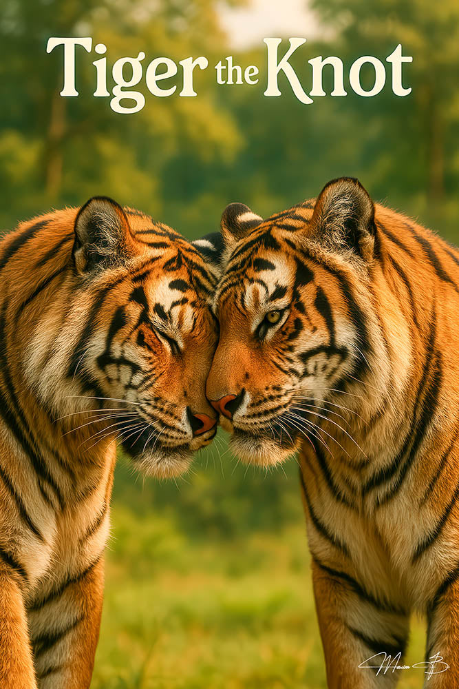 Tiger the Knot romantic tiger pair wildlife metal print