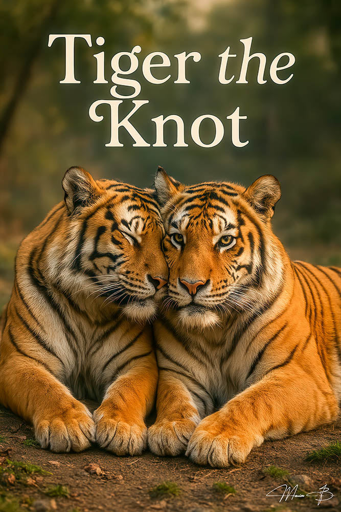 Tiger the Knot II romantic tiger couple wildlife metal print