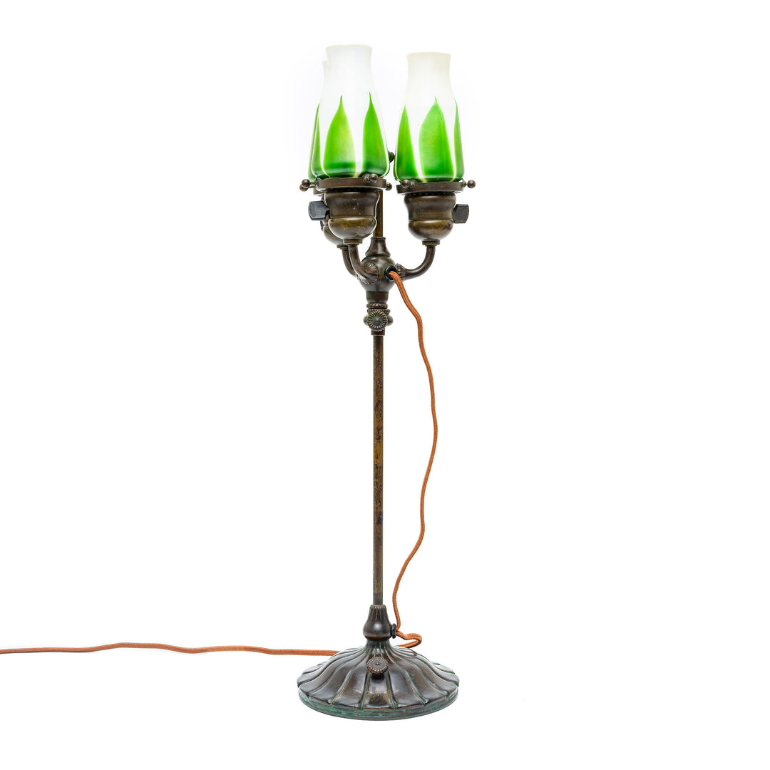 Antique bronze base with verdigris highlights