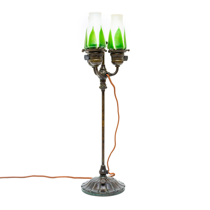 Antique bronze base with verdigris highlights