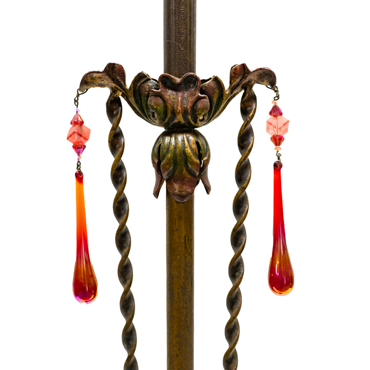 Antique-inspired Oriental floor lamp with cultural motifs