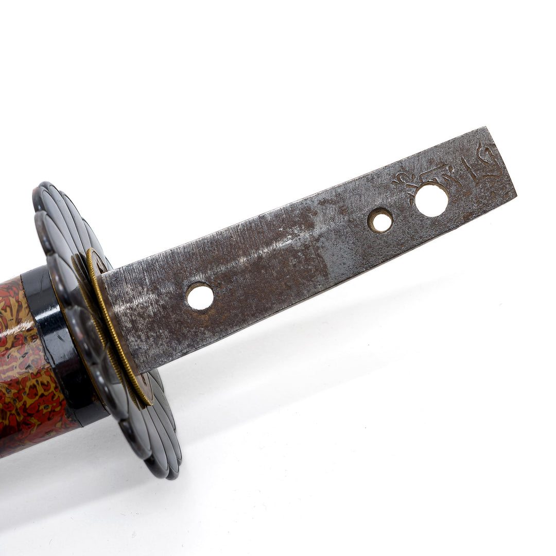Tang with signature 長船氏 and aged patina