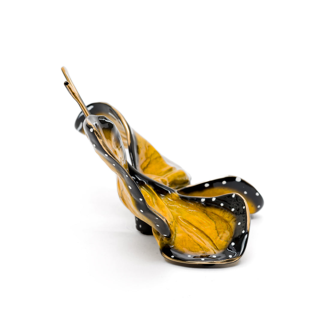 Butterfly sculpture with felted base and high gloss finish