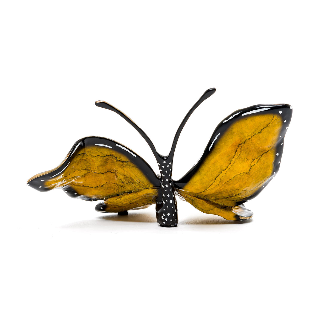 Collectible bronze butterfly art with lifelike symmetry