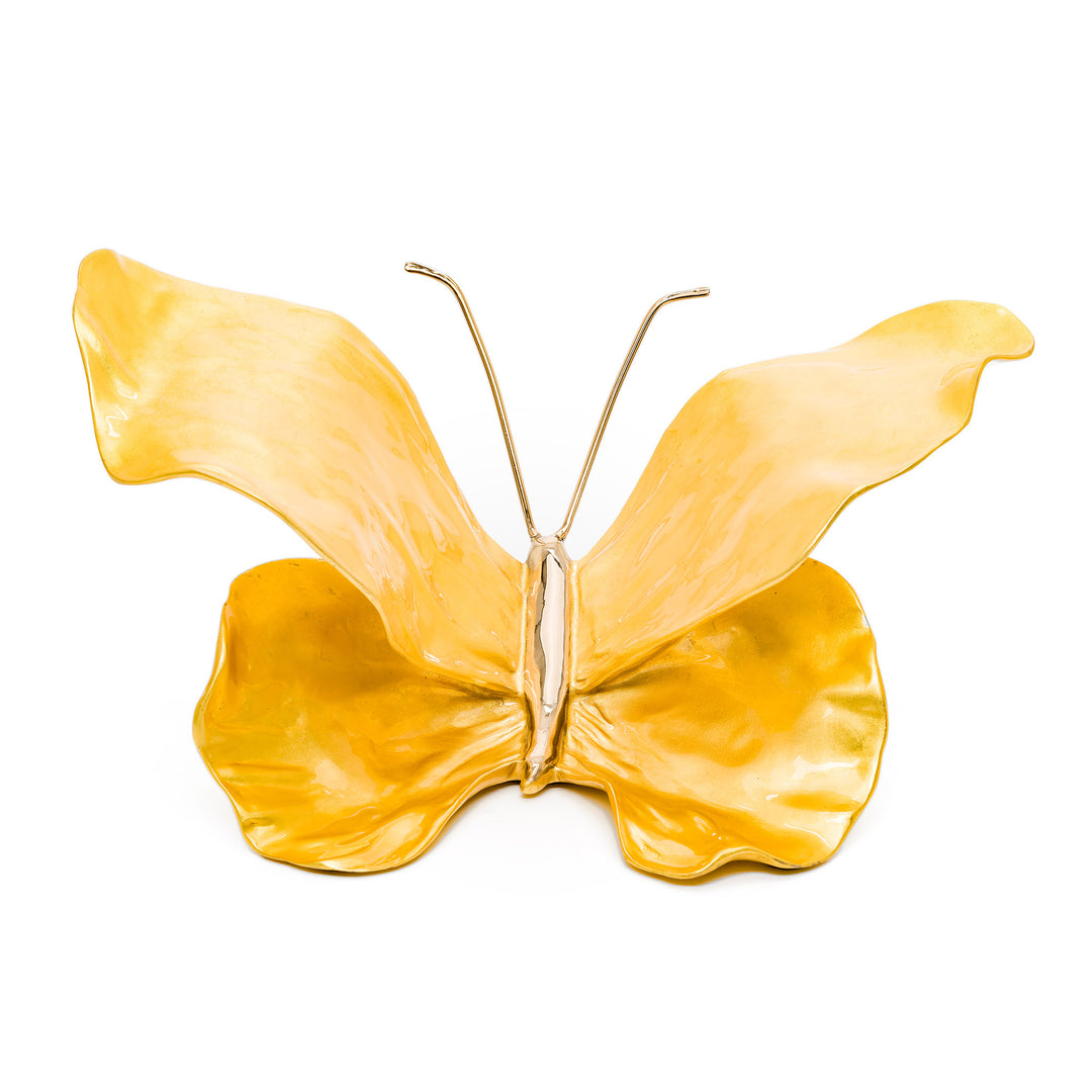Contessa Gold butterfly sculpture with radiant gold patina