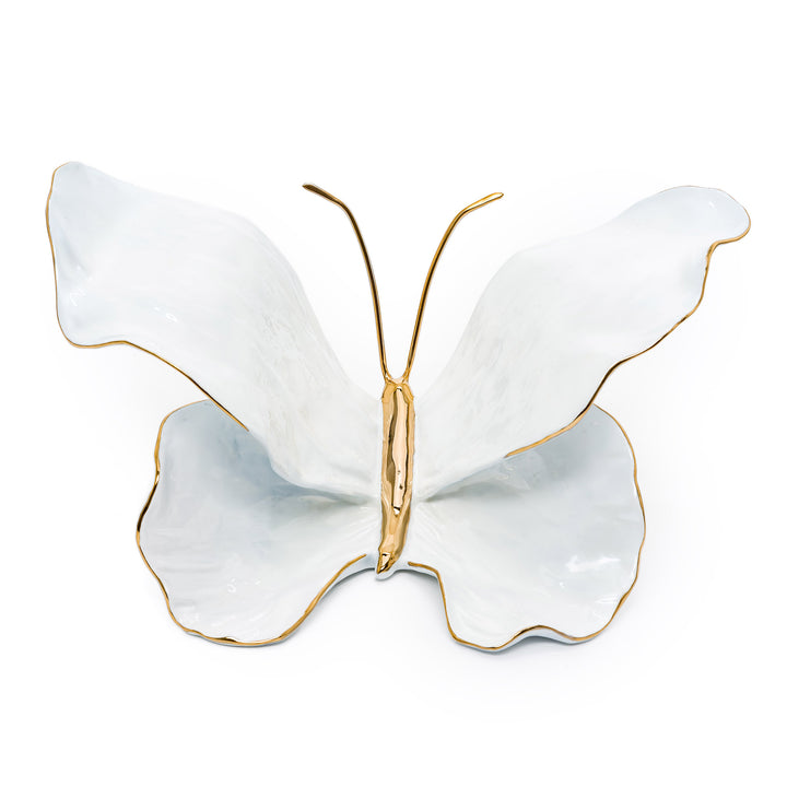Contessa Pearl butterfly sculpture in pearl white and gold