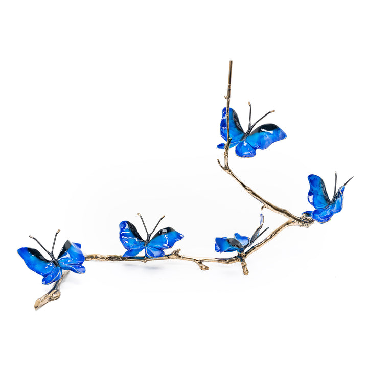 Daybreak Blue Skies butterfly sculpture with vivid blue enamel