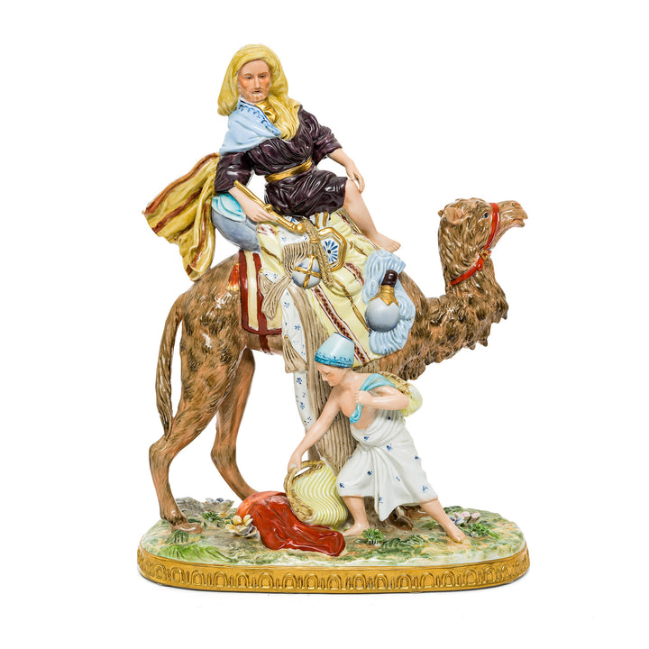 Desert Journey German porcelain figurine featuring a traveler on a camel.