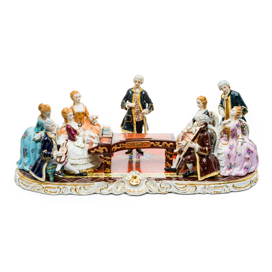 Dresden porcelain music scene with noble figures