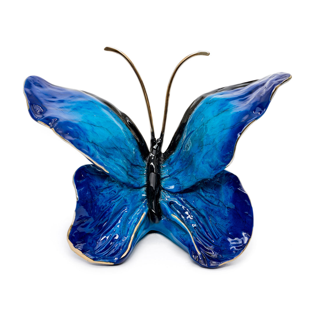 Dutchess Blue Skies bronze butterfly with rich blue patina
